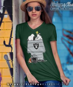 Las Vegas Raiders Football Snoopy Woodstock The Peanuts V Neck TShirt