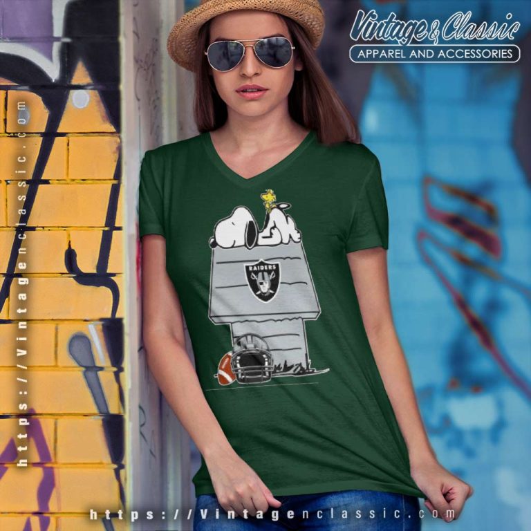 Las Vegas Raiders Football Snoopy Woodstock The Peanuts V Neck TShirt Las Vegas Raiders Football Snoopy Woodstock The Peanuts V Neck TShirt