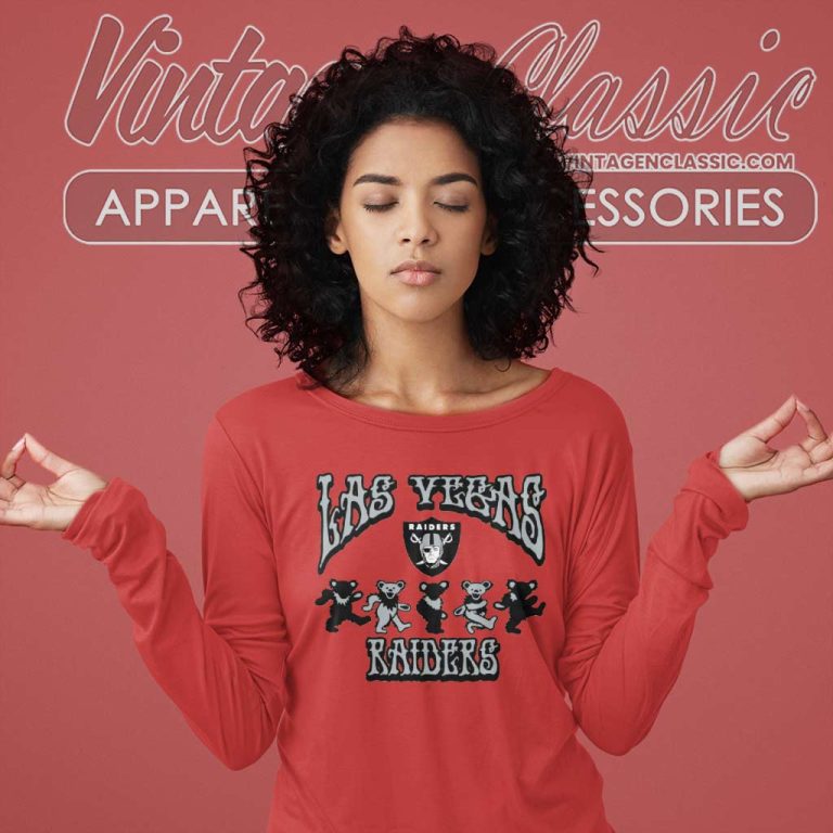 Las Vegas Raiders Grateful Dead Dancing Bears Long Sleeve Tee Las Vegas Raiders Grateful Dead Dancing Bears Long Sleeve Tee