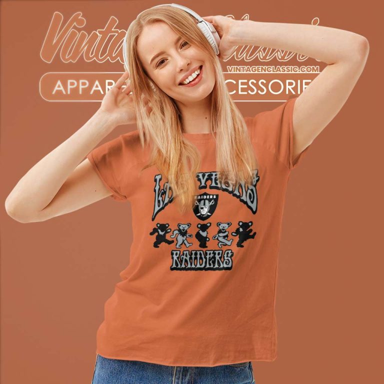 Las Vegas Raiders Grateful Dead Dancing Bears Women TShirt Las Vegas Raiders Grateful Dead Dancing Bears Women TShirt