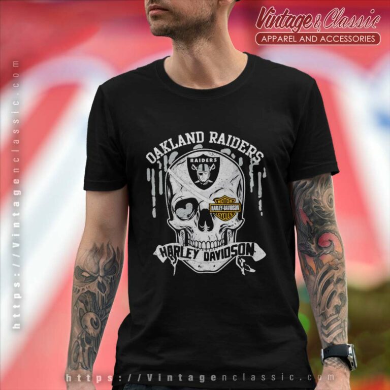 Las Vegas Raiders Harley Daivsion Skull T Shirt Las Vegas Raiders Harley Daivsion Skull T Shirt