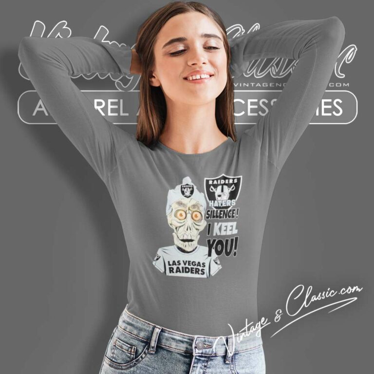 Las Vegas Raiders Haters Silence I Keel You Long Sleeve Tee Las Vegas Raiders Haters Silence I Keel You Long Sleeve Tee