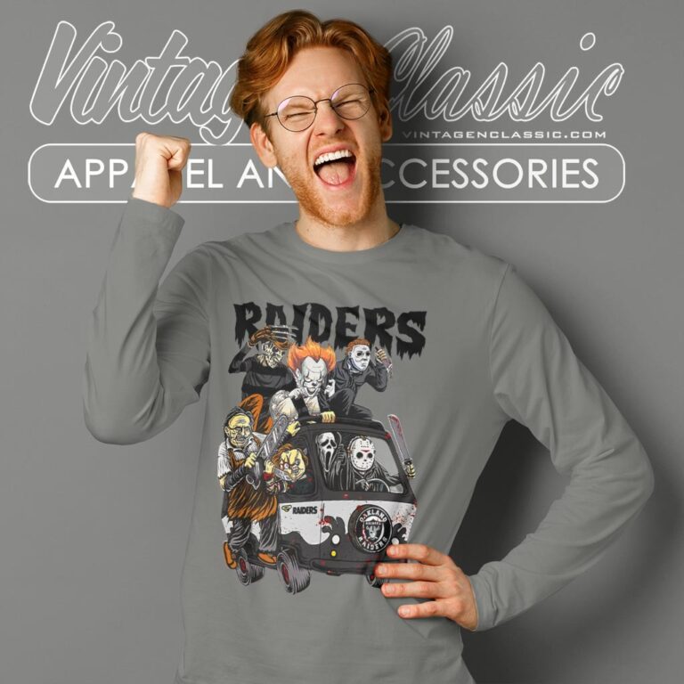 Las Vegas Raiders Horror Movies Characters Halloween Shirt Long Sleeve Tee Las Vegas Raiders Horror Movies Characters Halloween Shirt Long Sleeve Tee