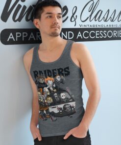 Las Vegas Raiders Horror Movies Characters Halloween Shirt Tank Top Racerback