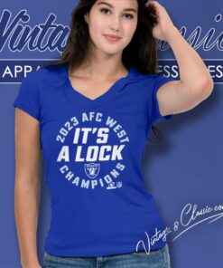 Las Vegas Raiders Its A Lock 2023 Afc West Champions V Neck TShirt