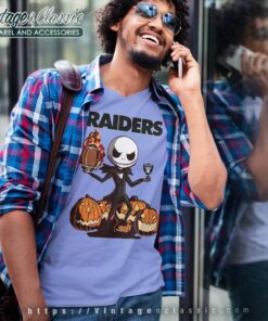 Las Vegas Raiders Jack Skellington Halloween V Neck TShirt