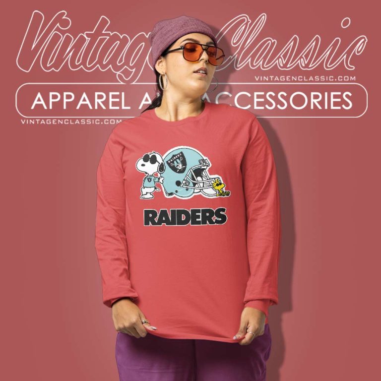 Las Vegas Raiders Joe Cool Snoopy Woodstock Long Sleeve Tee Las Vegas Raiders Joe Cool Snoopy Woodstock Long Sleeve Tee