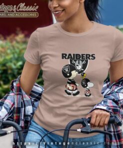 Las Vegas Raiders Lets Play Football Together Snoopy Shirt Women T shirt