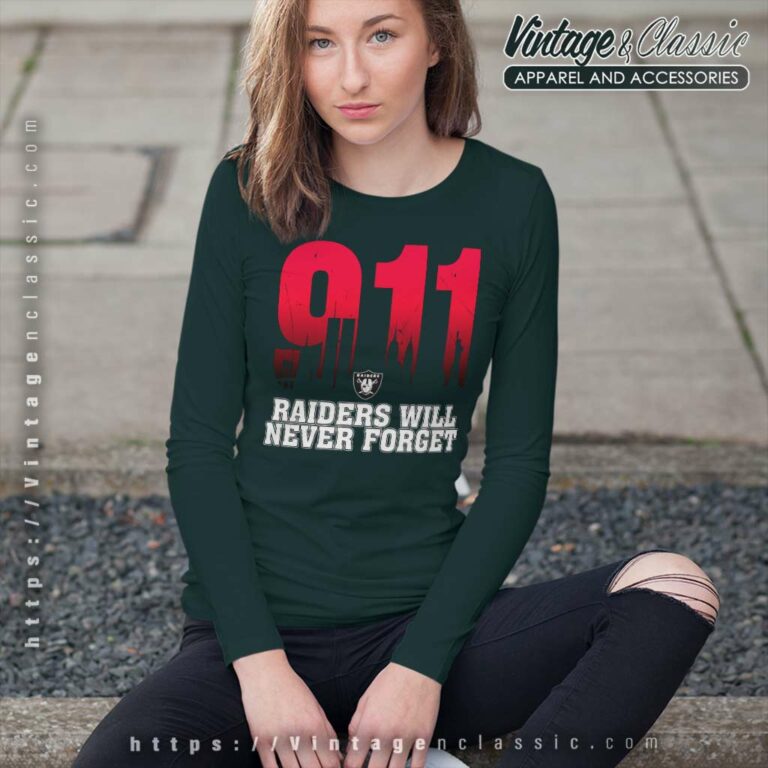 Las Vegas Raiders Nfl 911 Will Never Forget Long Sleeve Tee Las Vegas Raiders Nfl 911 Will Never Forget Long Sleeve Tee