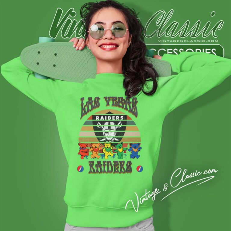 Las Vegas Raiders Nfl Grateful Dancing Bears Retro Sweatshirt Las Vegas Raiders Nfl Grateful Dancing Bears Retro Sweatshirt