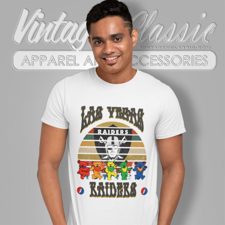 Las Vegas Raiders Nfl Grateful Dancing Bears Retro T Shirt Las Vegas Raiders Nfl Grateful Dancing Bears Retro T Shirt