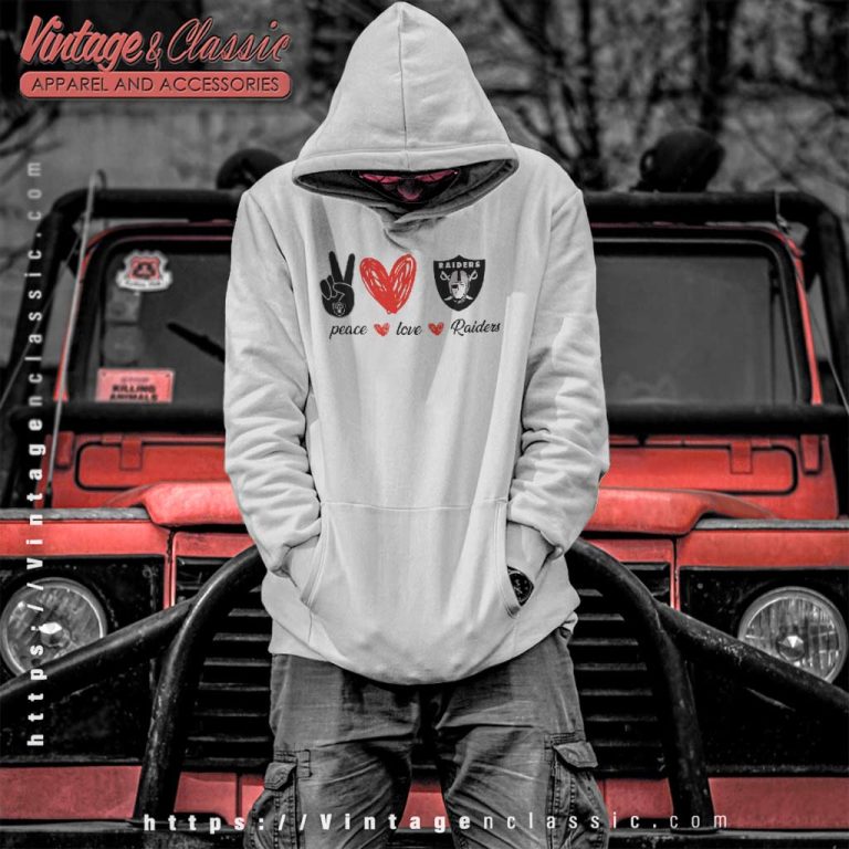 Las Vegas Raiders Peace Love Hoodie Las Vegas Raiders Peace Love Hoodie