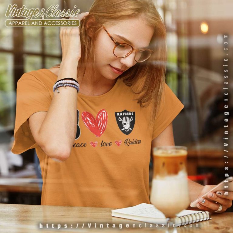 Las Vegas Raiders Peace Love Women TShirt Las Vegas Raiders Peace Love Women TShirt