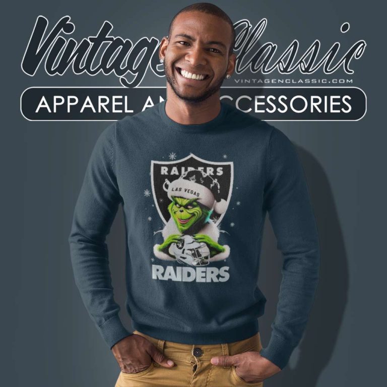 Las Vegas Raiders Santa Grinch Christmas Sweatshirt Las Vegas Raiders Santa Grinch Christmas Sweatshirt