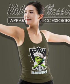 Las Vegas Raiders Santa Grinch Christmas Tank Top Racerback
