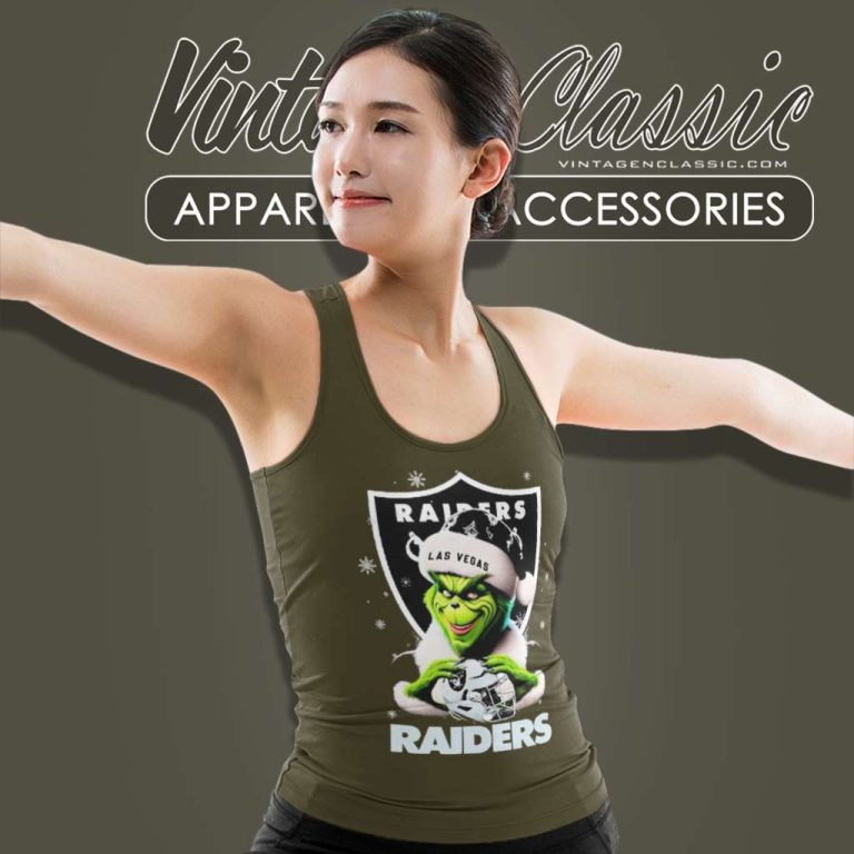 Las Vegas Raiders Santa Grinch Christmas Tank Top Racerback Las Vegas Raiders Santa Grinch Christmas Tank Top Racerback