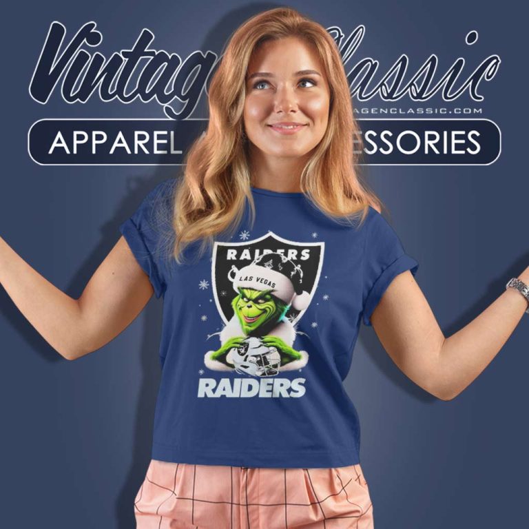 Las Vegas Raiders Santa Grinch Christmas Women TShirt Las Vegas Raiders Santa Grinch Christmas Women TShirt