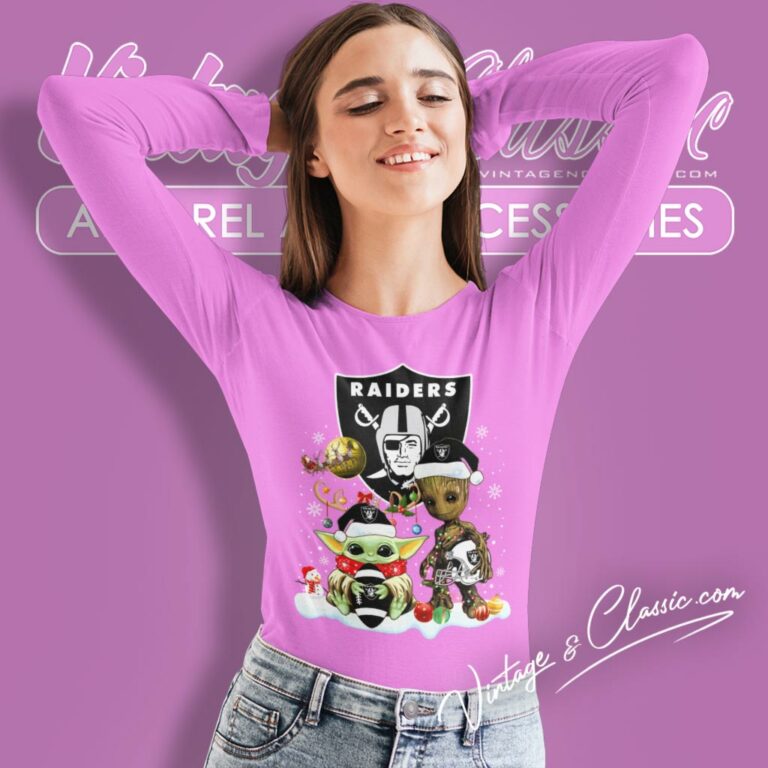 Las Vegas Raiders Shirt Baby Yoda And Groot Santa Christmas Long Sleeve Tee Las Vegas Raiders Shirt Baby Yoda And Groot Santa Christmas Long Sleeve Tee