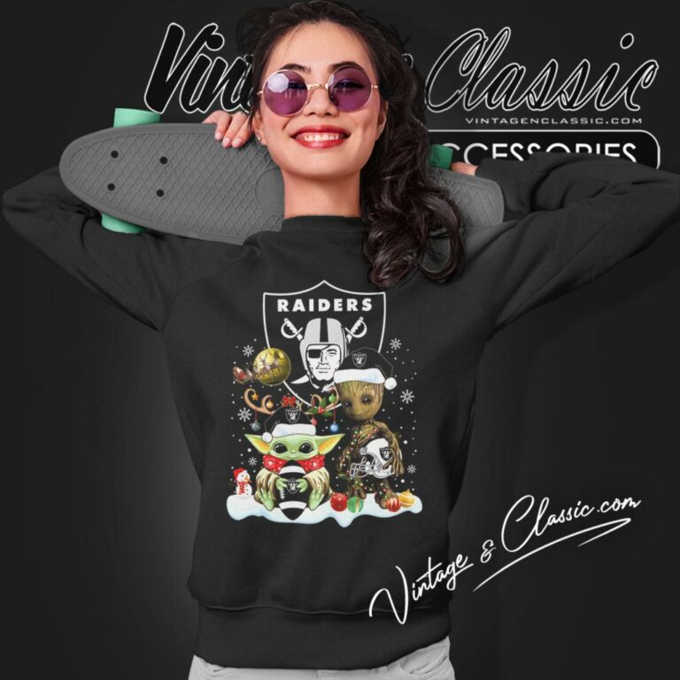 Las Vegas Raiders Shirt Baby Yoda And Groot Santa Christmas Sweatshirt Las Vegas Raiders Shirt Baby Yoda And Groot Santa Christmas Sweatshirt