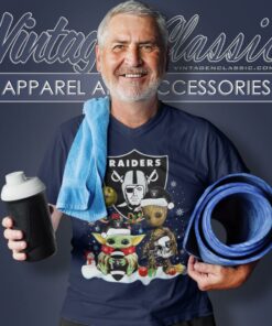 Las Vegas Raiders Shirt Baby Yoda And Groot Santa Christmas V Neck TShirt