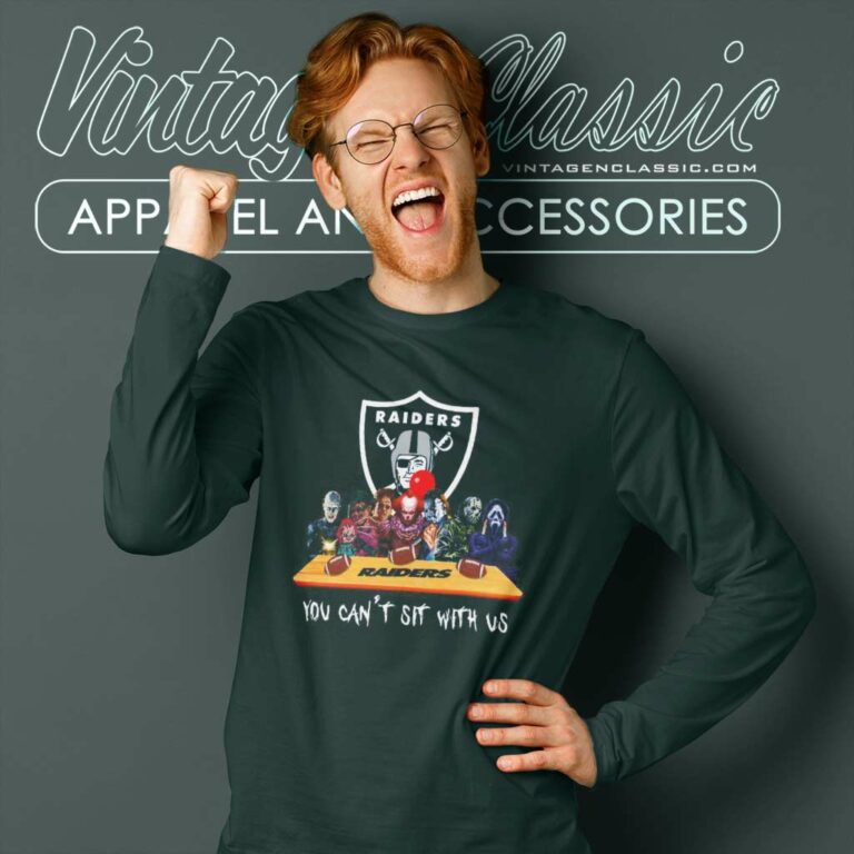 Las Vegas Raiders Shirt Horror Movies You Cant Sit With Us Long Sleeve Tee Las Vegas Raiders Shirt Horror Movies You Cant Sit With Us Long Sleeve Tee
