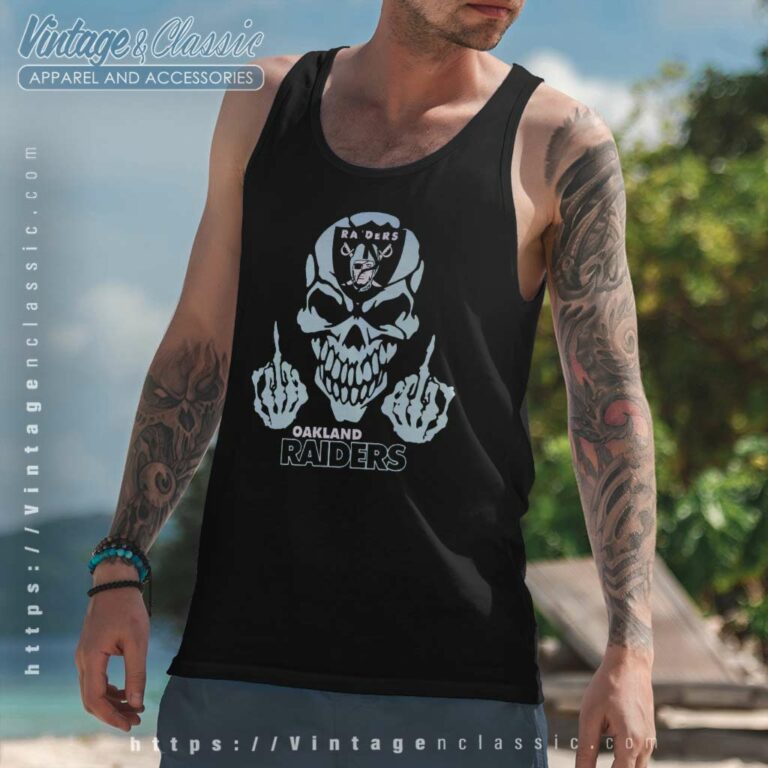 Las Vegas Raiders Skull Middle Finger Tank Top Racerback Las Vegas Raiders Skull Middle Finger Tank Top Racerback