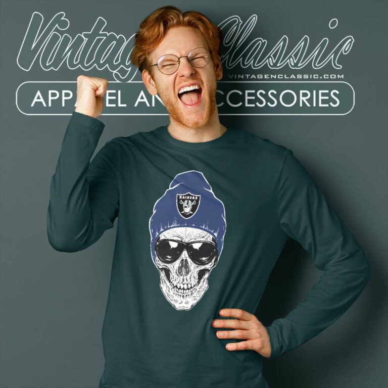Las Vegas Raiders Skull Wear Hat Long Sleeve Tee Las Vegas Raiders Skull Wear Hat Long Sleeve Tee