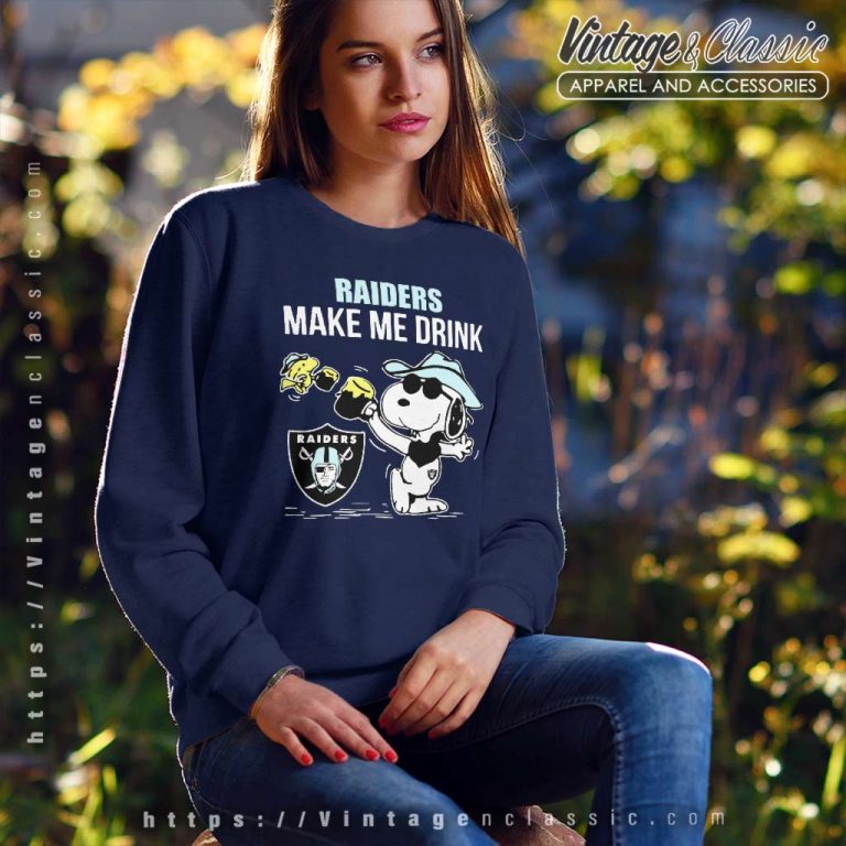 Las Vegas Raiders Snoopy Woodstock Make Me Drink Sweatshirt Las Vegas Raiders Snoopy Woodstock Make Me Drink Sweatshirt