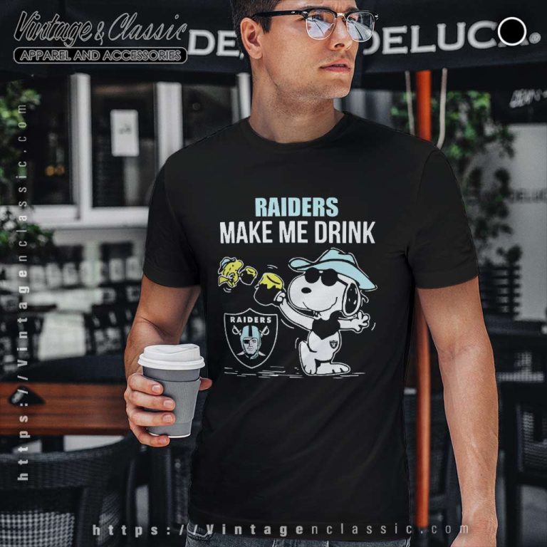 Las Vegas Raiders Snoopy Woodstock Make Me Drink T Shirt Las Vegas Raiders Snoopy Woodstock Make Me Drink T Shirt