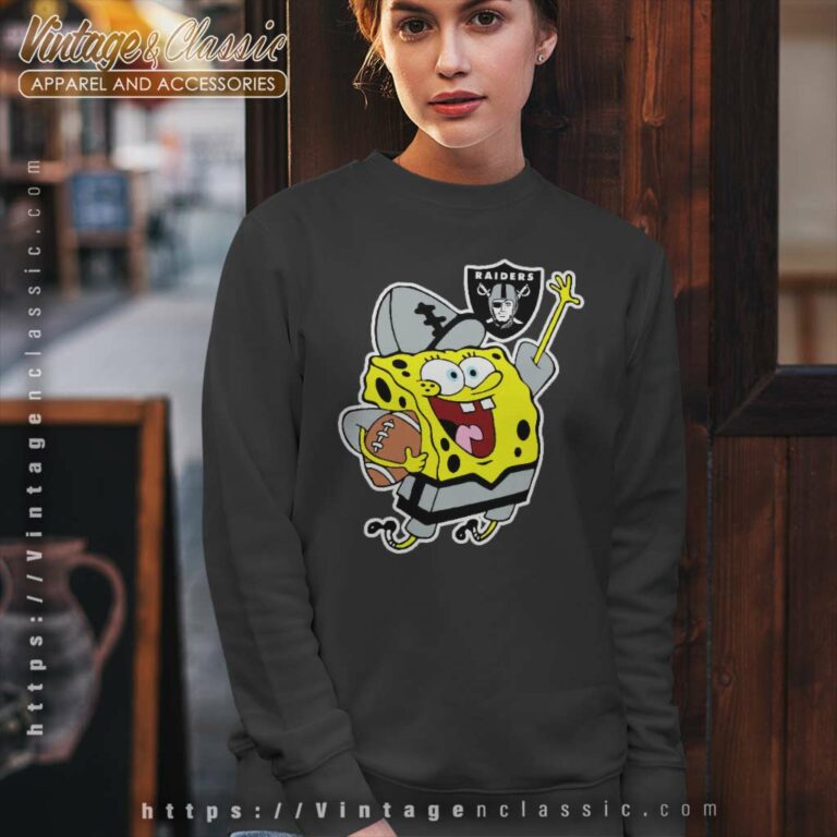 Las Vegas Raiders Spongebob Football Sweatshirt Las Vegas Raiders Spongebob Football Sweatshirt