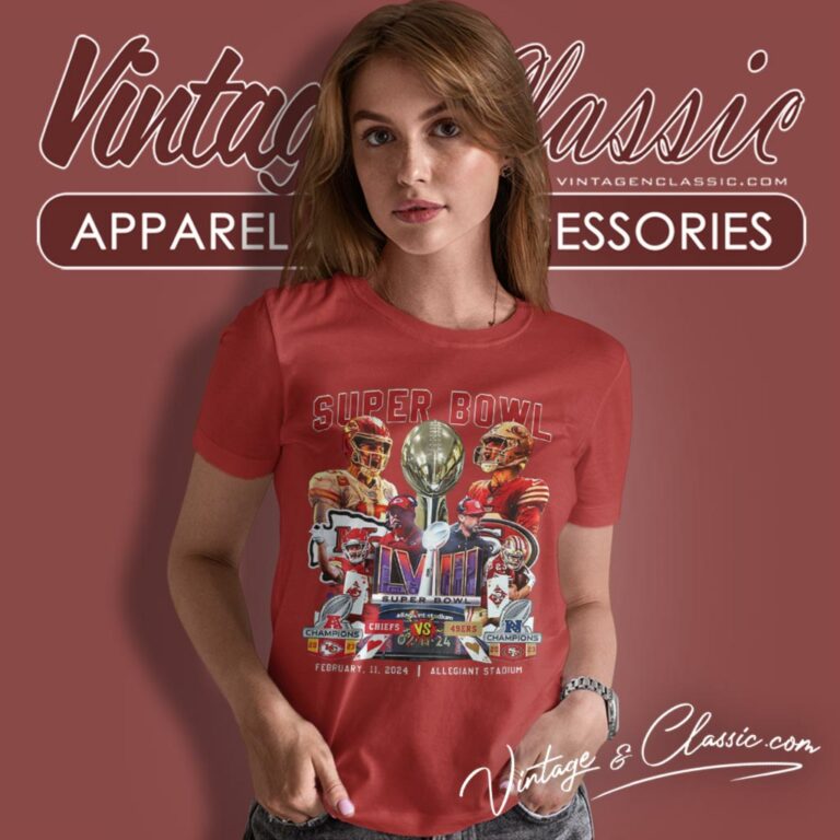 Las Vegas Super Bowl Lviii Kc Chiefs Vs 49ers Women T Shirt Las Vegas Super Bowl Lviii Kc Chiefs Vs 49ers Women T Shirt
