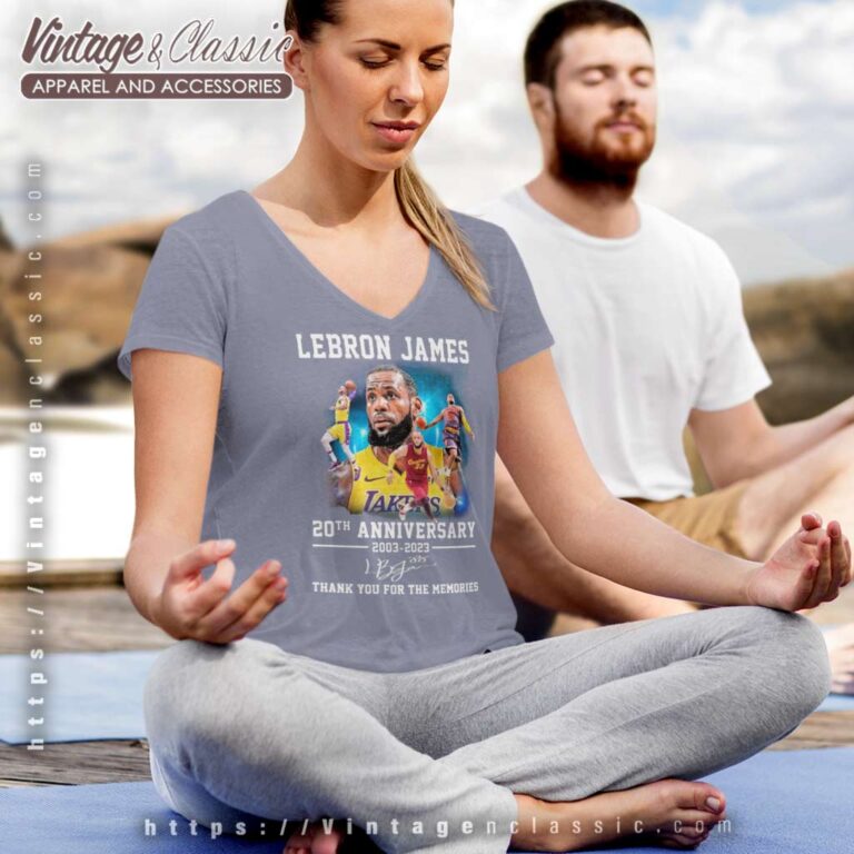Lebron James 20th Anniversary 2003 2023 V Neck TShirt Lebron James 20th Anniversary 2003 2023 V Neck TShirt