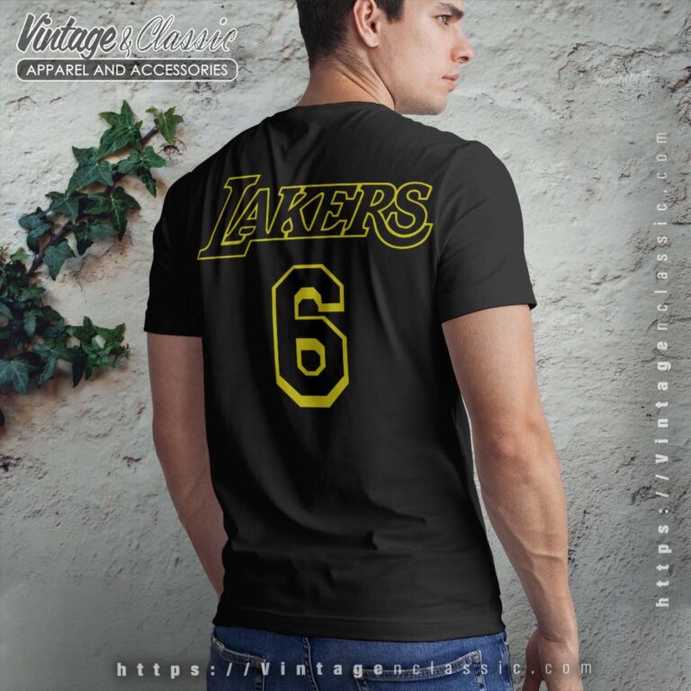 Lebron James 6 Los Angeles Lakers Mens Backside T Shirt Lebron James 6 Los Angeles Lakers Mens Backside T Shirt