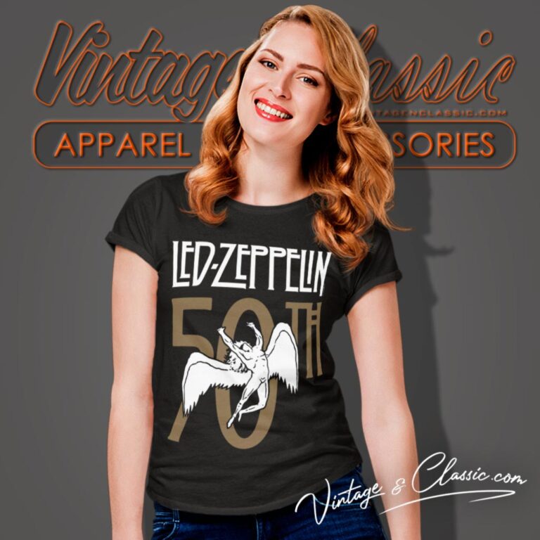 Led Zeppelin 50th Logo Women T Shirt Led Zeppelin 50th Logo Women T Shirt