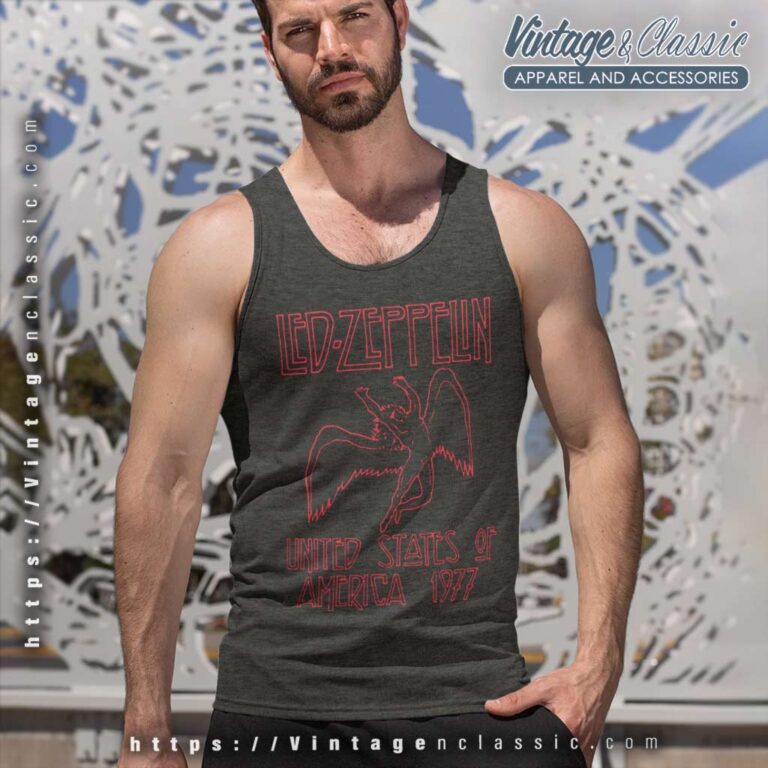 Led Zeppelin American Tour 1977 Tank Top Racerback Led Zeppelin American Tour 1977 Tank Top Racerback