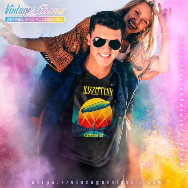 Led Zeppelin Celebration Day V Neck TShirt Led Zeppelin Celebration Day V Neck TShirt