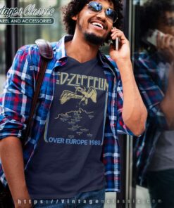 Led Zeppelin Over Europe 1980 V Neck TShirt