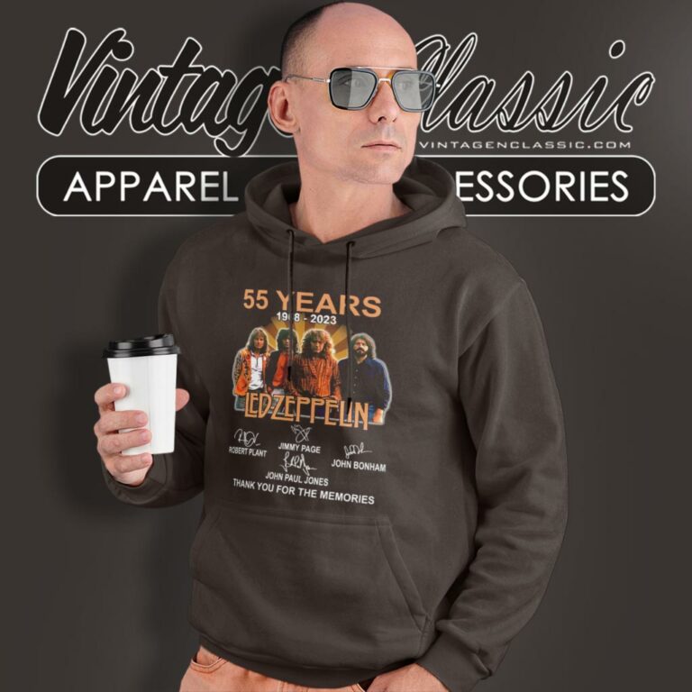 Led Zeppelin Shirt 55 Years 1968 2023 Thank You For The Memories Hoodie Led Zeppelin Shirt 55 Years 1968 2023 Thank You For The Memories Hoodie