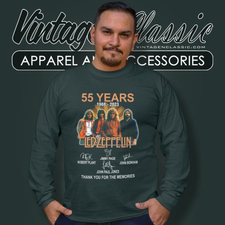 Led Zeppelin Shirt 55 Years 1968 2023 Thank You For The Memories Long Sleeve Tee Led Zeppelin Shirt 55 Years 1968 2023 Thank You For The Memories Long Sleeve Tee