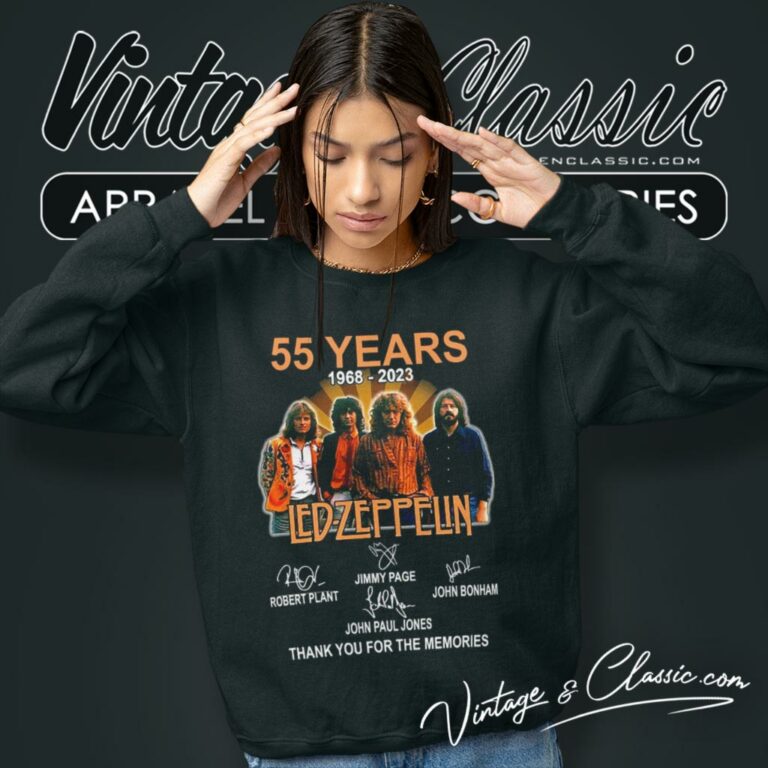 Led Zeppelin Shirt 55 Years 1968 2023 Thank You For The Memories Sweatshirt Led Zeppelin Shirt 55 Years 1968 2023 Thank You For The Memories Sweatshirt