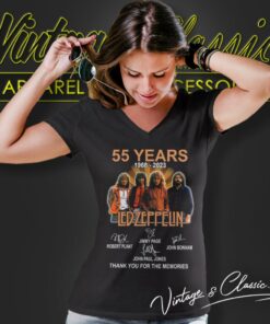 Led Zeppelin Shirt 55 Years 1968 2023 Thank You For The Memories V Neck TShirt