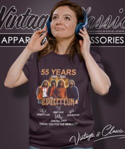 Led Zeppelin Shirt 55 Years 1968 2023 Thank You For The Memories Women T Shirt