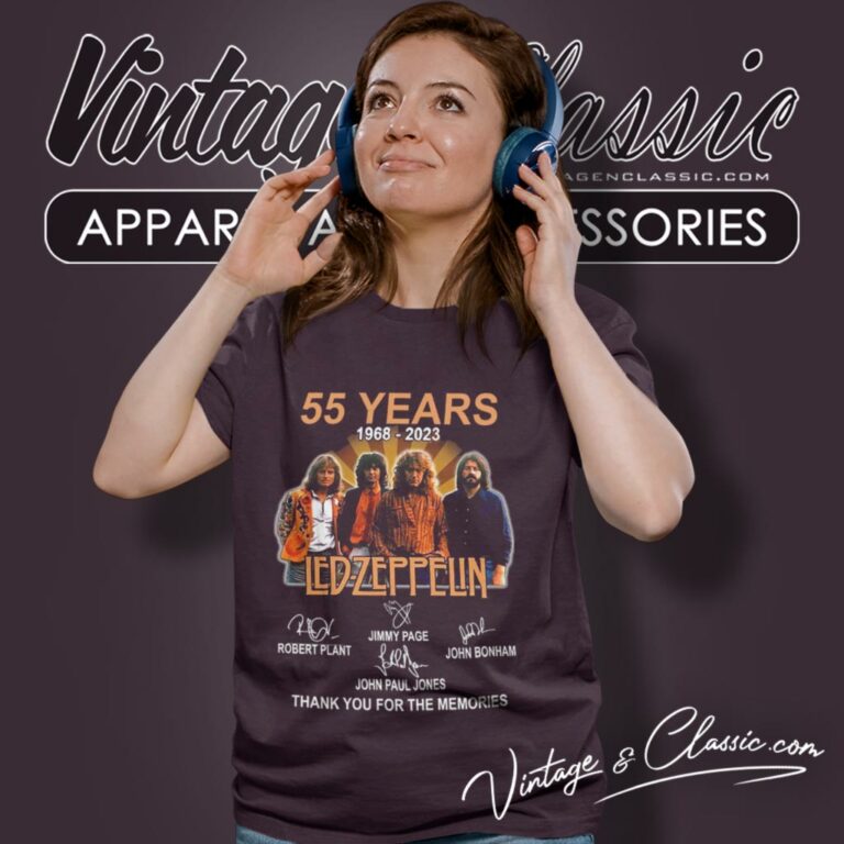 Led Zeppelin Shirt 55 Years 1968 2023 Thank You For The Memories Women T Shirt Led Zeppelin Shirt 55 Years 1968 2023 Thank You For The Memories Women T Shirt