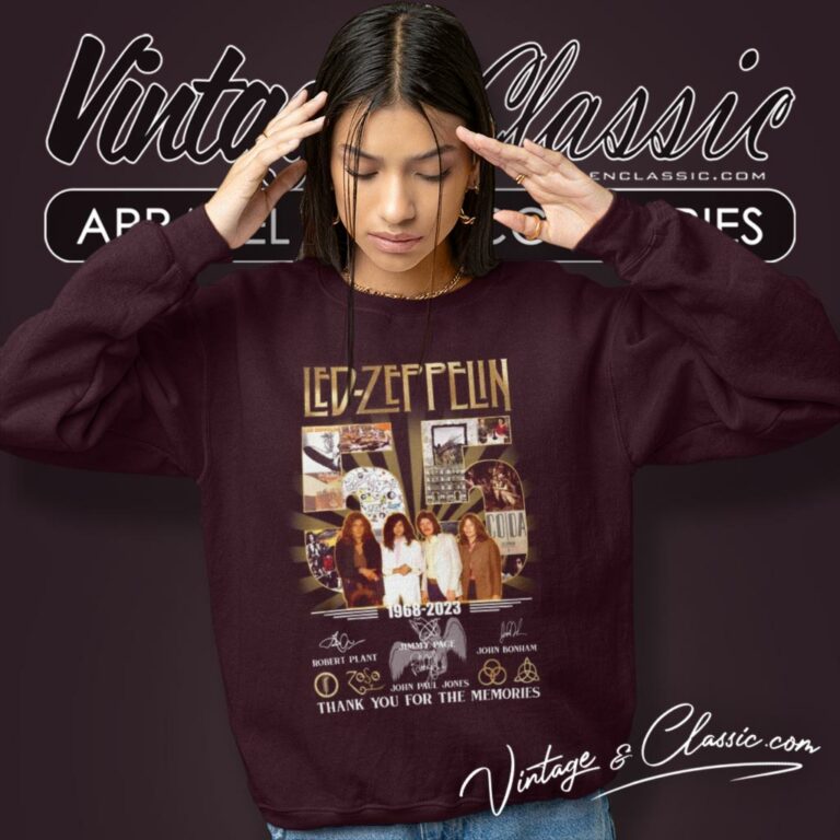 Led Zeppelin Shirt 55 Years Of 1968 2023 Signatures Thank You For The Memories Sweatshirt Led Zeppelin Shirt 55 Years Of 1968 2023 Signatures Thank You For The Memories Sweatshirt