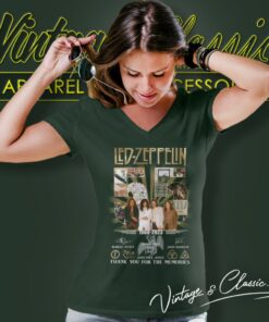 Led Zeppelin Shirt 55 Years Of 1968 2023 Signatures Thank You For The Memories 5 Led Zeppelin Shirt 55 Years Of 1968 2023 Signatures Thank You For The Memories V Neck TShirt