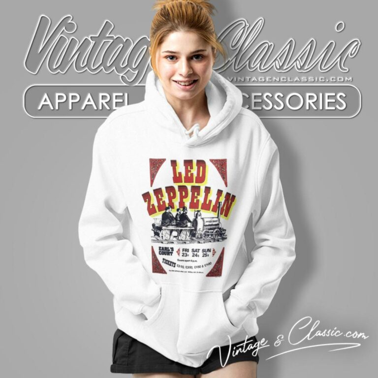 Led Zeppelin Shirt At Earls Court New Natural Hoodie Led Zeppelin Shirt At Earls Court New Natural Hoodie