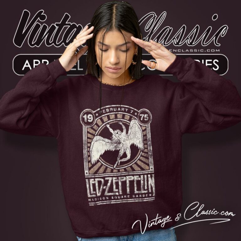 Led Zeppelin Shirt Classic 1975 Concert At Madison Square Garden Mens Graphic Sweatshirt Led Zeppelin Shirt Classic 1975 Concert At Madison Square Garden Mens Graphic Sweatshirt