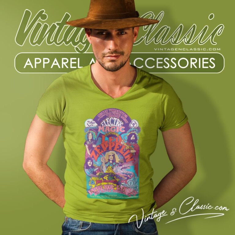 Led Zeppelin Shirt Electric Magic V Neck TShirt Led Zeppelin Shirt Electric Magic V Neck TShirt