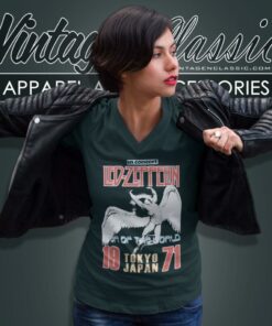 Led Zeppelin Shirt Japan 1971 Tour Of The World V Neck TShirt