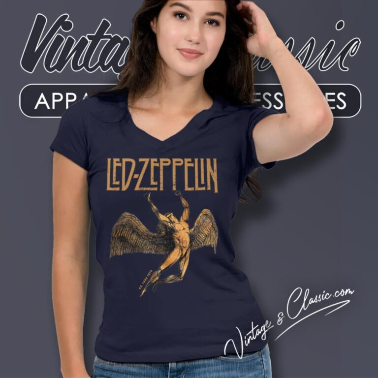 Led Zeppelin Shirt Swan Song V Neck TShirt Led Zeppelin Shirt Swan Song V Neck TShirt